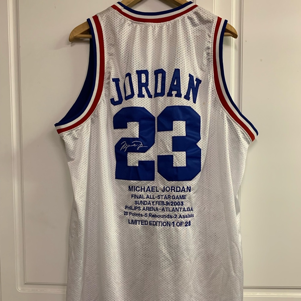 Authentic Mitchell & Ness NBA All Star 2003 Michael Jordan White Jersey 1 Of 23